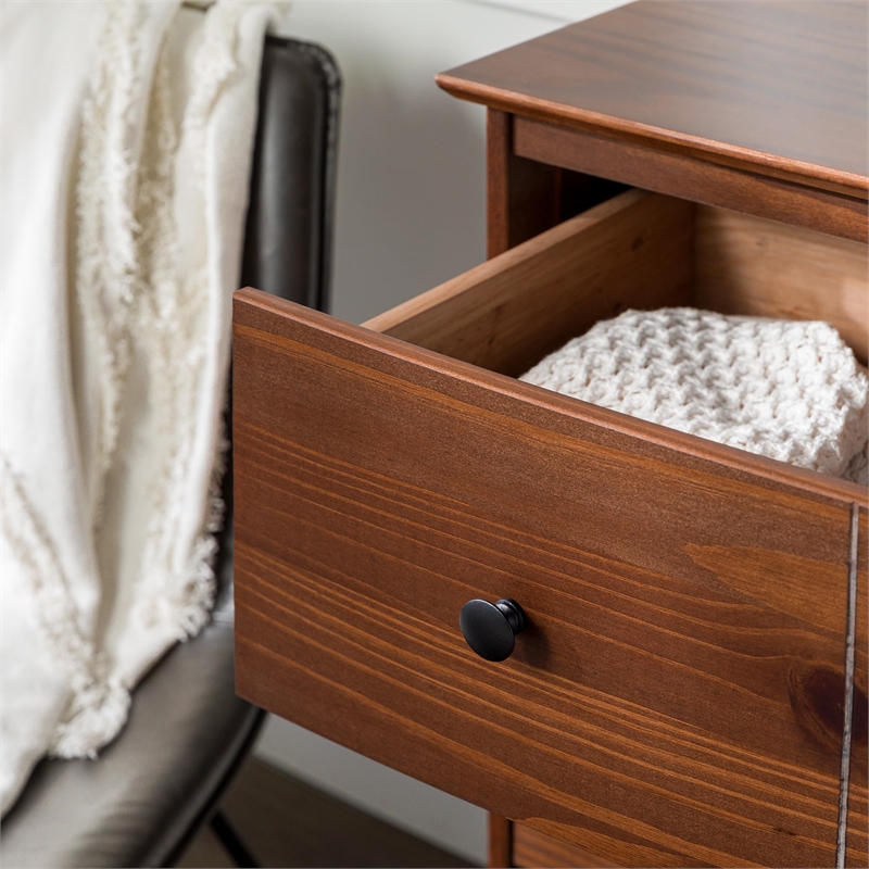 Catania Modern / Contemporary 6 Drawer Solid Wood Dresser in Walnut