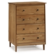 Catania Modern / Contemporary 4 Drawer Solid Wood Dresser in Caramel