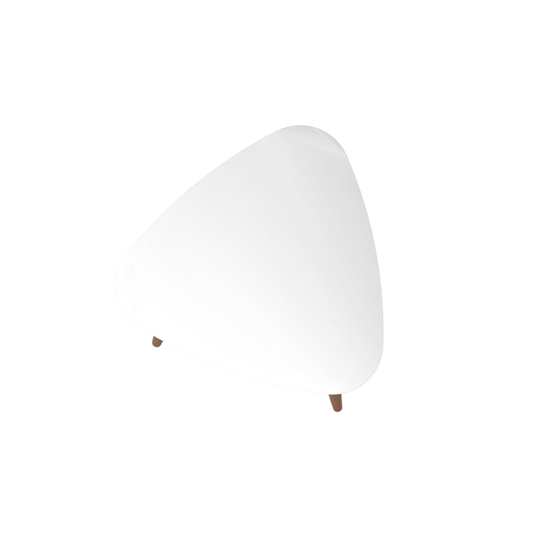 Catania Contemporary Solid Wood End Table in White Gloss/Brown