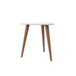 Catania Contemporary Solid Wood End Table in White Gloss/Brown