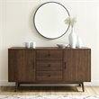 Catania 3-Drawer Mid-Century Wood Sideboard Buffet Cabinet in Brown