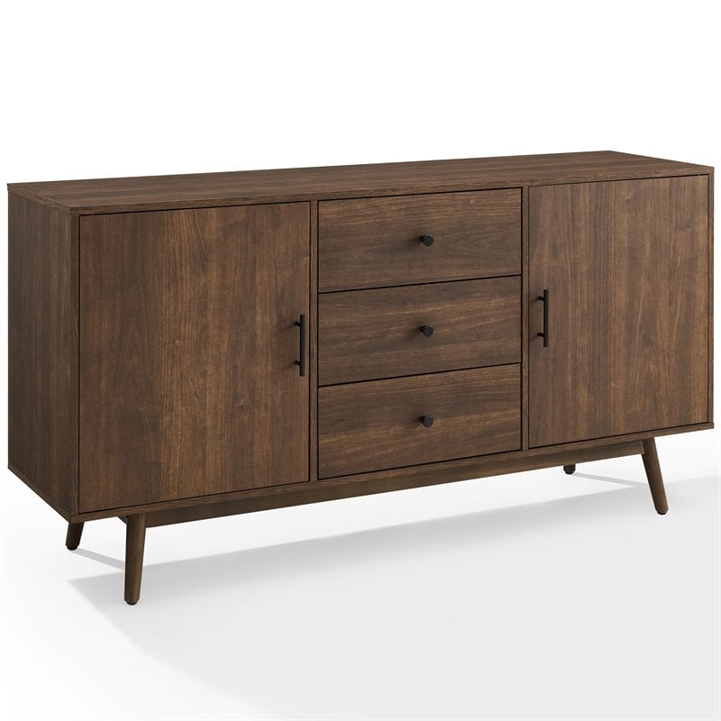 Catania 3-Drawer Mid-Century Wood Sideboard Buffet Cabinet in Brown