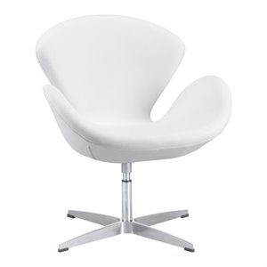 brika home faux leather armchair in white
