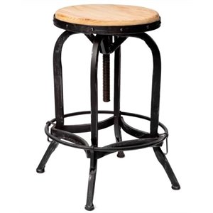 brika home adjustable bar stool in weathered oak