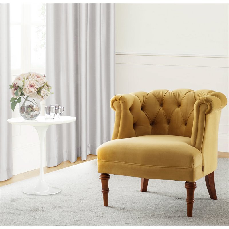 Brika Home Tufted Accent Chair in Gold 680270601154 eBay