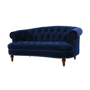 brika home chesterfield loveseat in navy blue