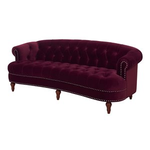 brika home chesterfield sofa tufted in burgundy