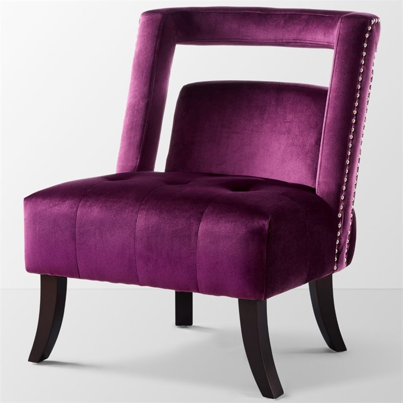Brika Home Velvet Tufted Accent Chair in Plum | eBay