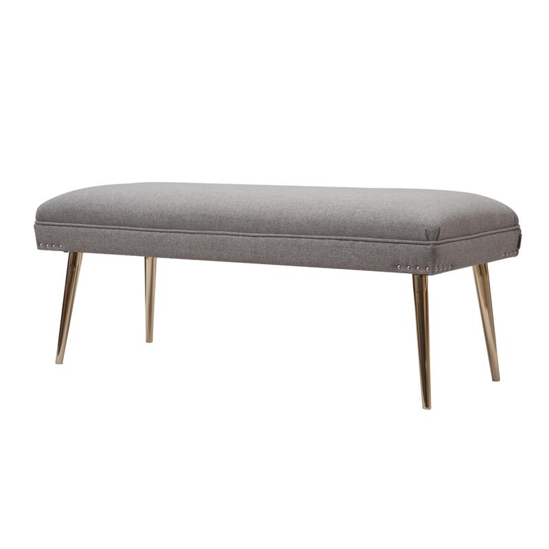 Brika Home Entryway Bench In Light Gray And Gold Br 1900628