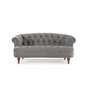 brika home chesterfield loveseat in opal gray