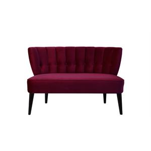 brika home button tufted settee in burgundy