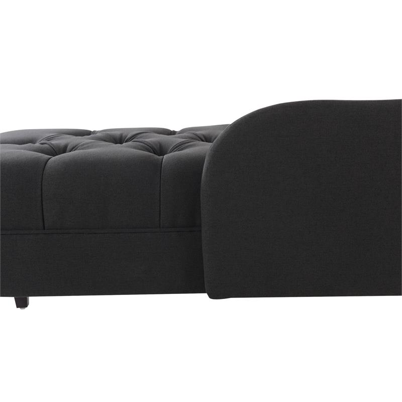 Brika Home Tufted Roll Arm Chaise Lounge in Jet Black | eBay