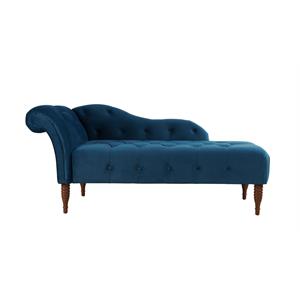 brika home tufted roll arm chaise lounge in satin teal