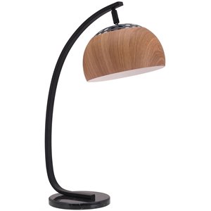 brika home contemporary metal table lamp in brown