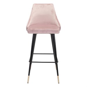 brika home contemporary bar chair in pink velvet