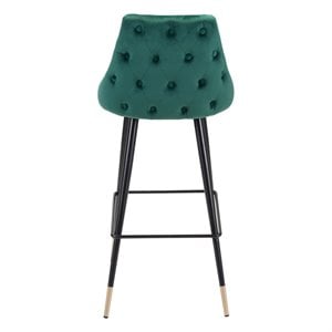 brika home contemporary bar chair green velvet