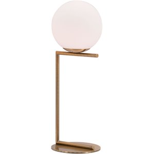 brika home metal round globe table lamp in brass