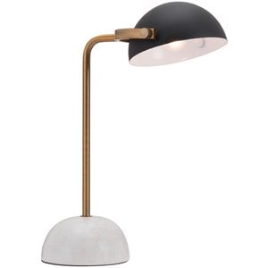 brika home contemporary marble table lamp in black