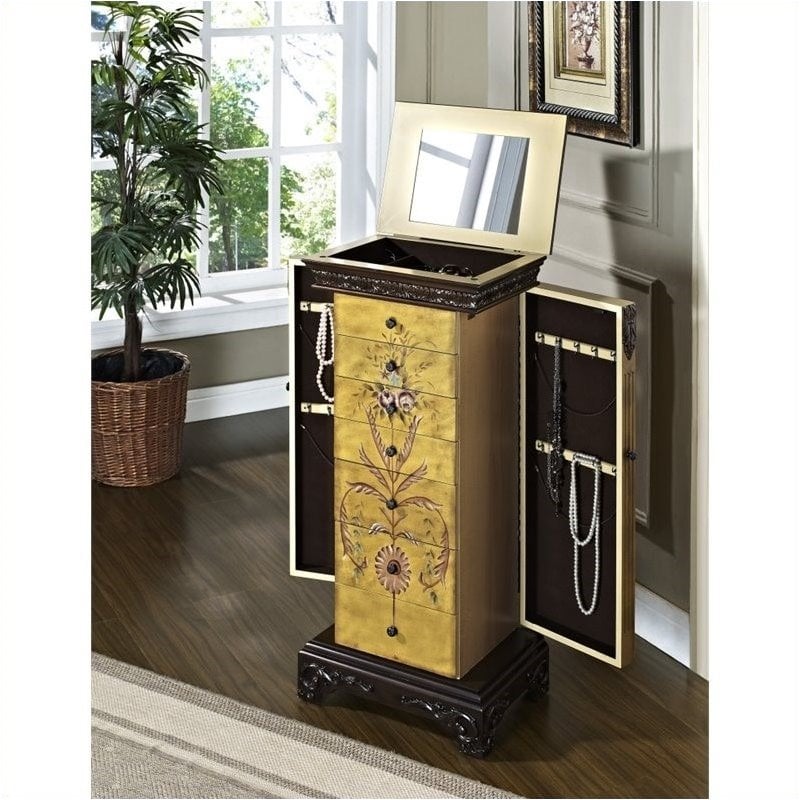 Bowery Hill Hand Painted Jewelry Armoire