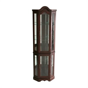 mer-1176 lighted corner curio cabinet