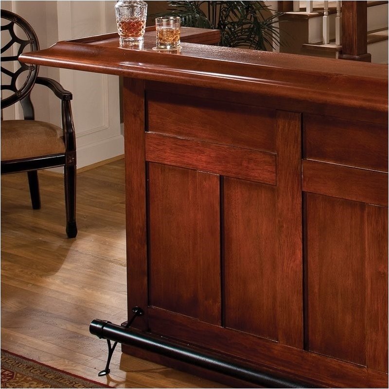 Bar Furniture Solid Wood Stand Alone, Bowery Hill Large Oak Wrap Around Home Bar