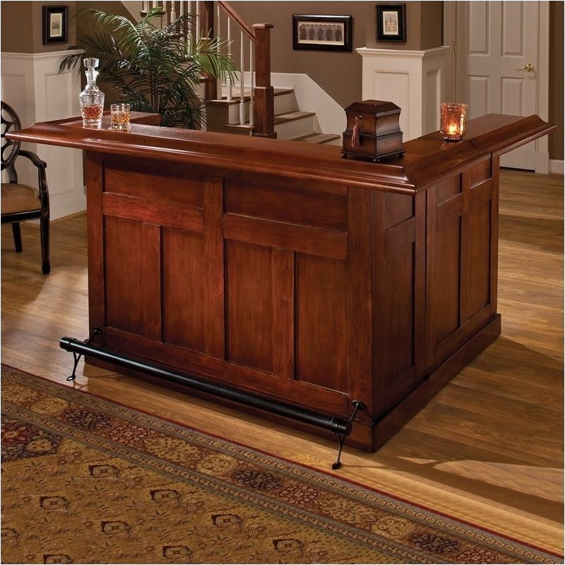 Bowery Hill Cherry Large Wrap Around Home Bar Bh 145859 Bowery Hill Cherry Large Wrap Around