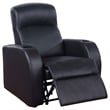 Bowery Hill Leather Home Theater Recliner in Black