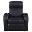 Bowery Hill Leather Home Theater Recliner in Black