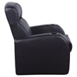 Bowery Hill Leather Home Theater Recliner in Black