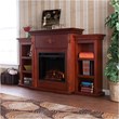 Bowery Hill Electric Fireplace with Bookcases in Mahogany
