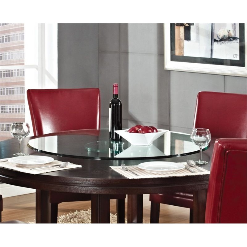 Bowery Hill Transitional Glass Clear Lazy Susan 40