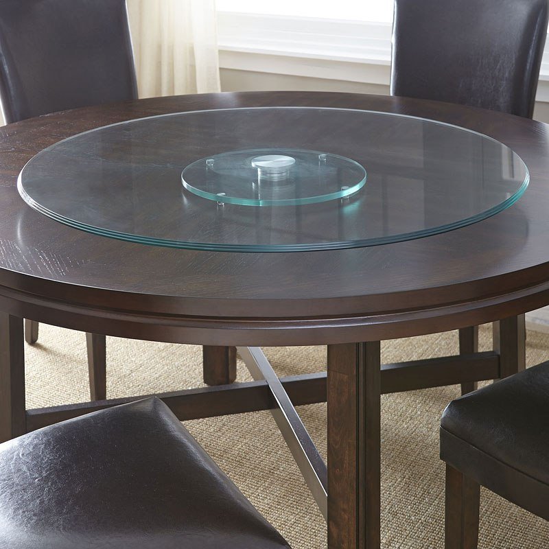 Bowery Hill Transitional Glass Clear Lazy Susan 40