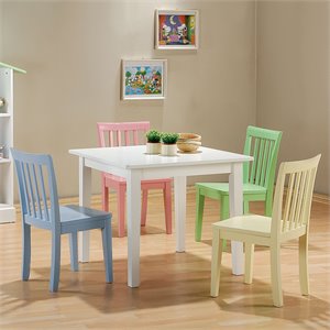 bowery hill 5 piece square kids table and chair set