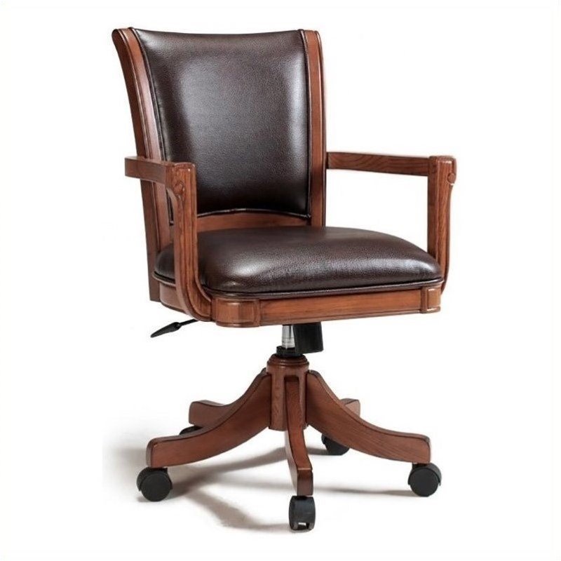 Bowery Hill Arm Office Chair in Medium Brown Oak Cymax Business