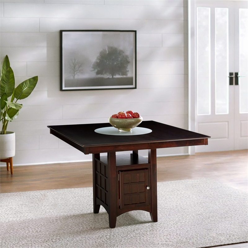 Bowery Hill Square Counter Height Dining Table in Espresso