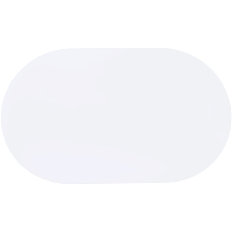 Bowery Hill Modern Metal Chrome Plated Oval Dining Table with White Top