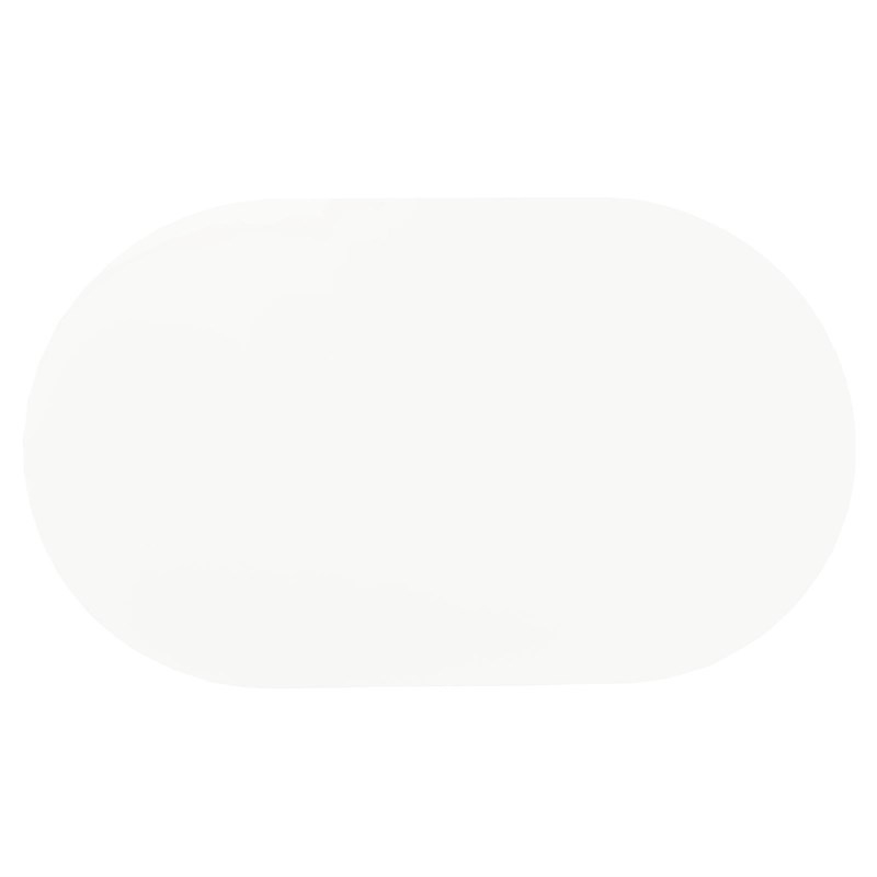 Bowery Hill Modern Metal Chrome Plated Oval Dining Table with White Top