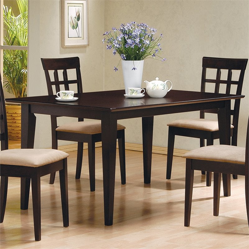 Bowery Hill Casual Asian Hardwood Dining Table in Cappuccino Finish