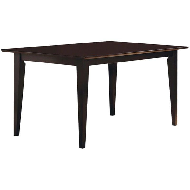 Bowery Hill Casual Asian Hardwood Dining Table in Cappuccino Finish