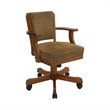 Bowery Hill Upholstered Poker Table Chair in Brown and Amber