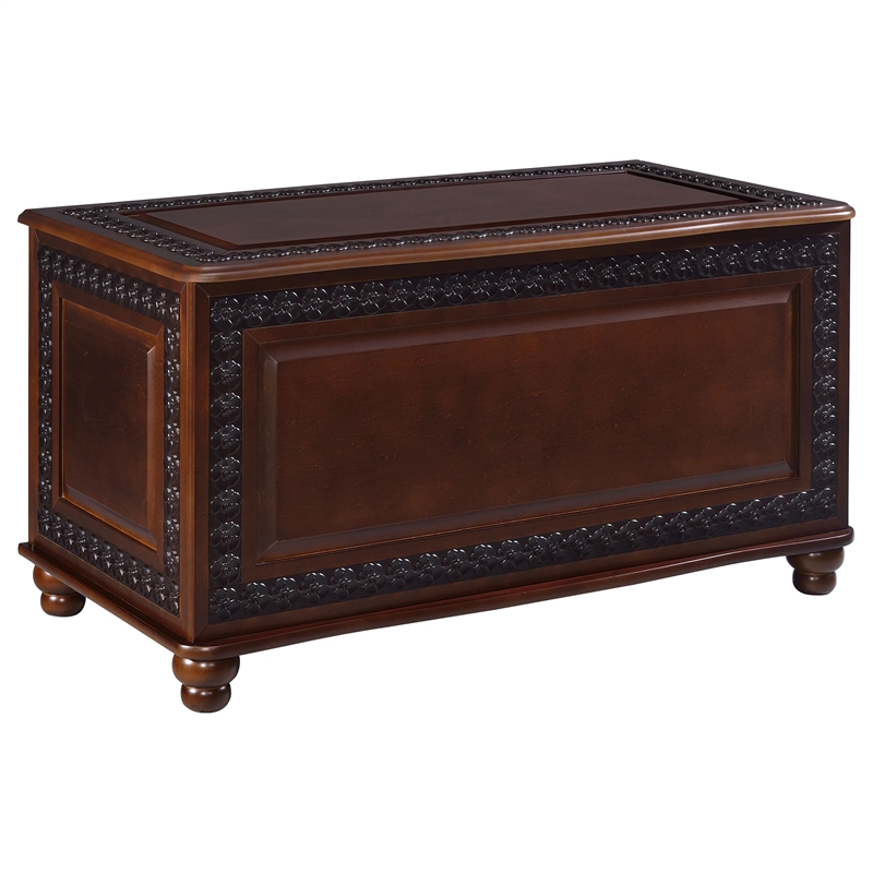 Bowery Hill Traditional Wood Cedar Blanket Chest in Deep Tobacco
