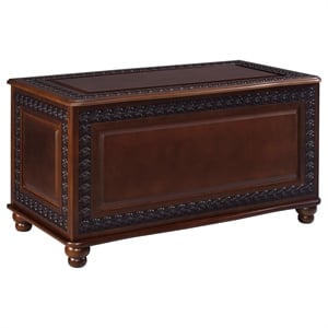 Bowery Hill Traditional Wood Cedar Blanket Chest in Deep Tobacco