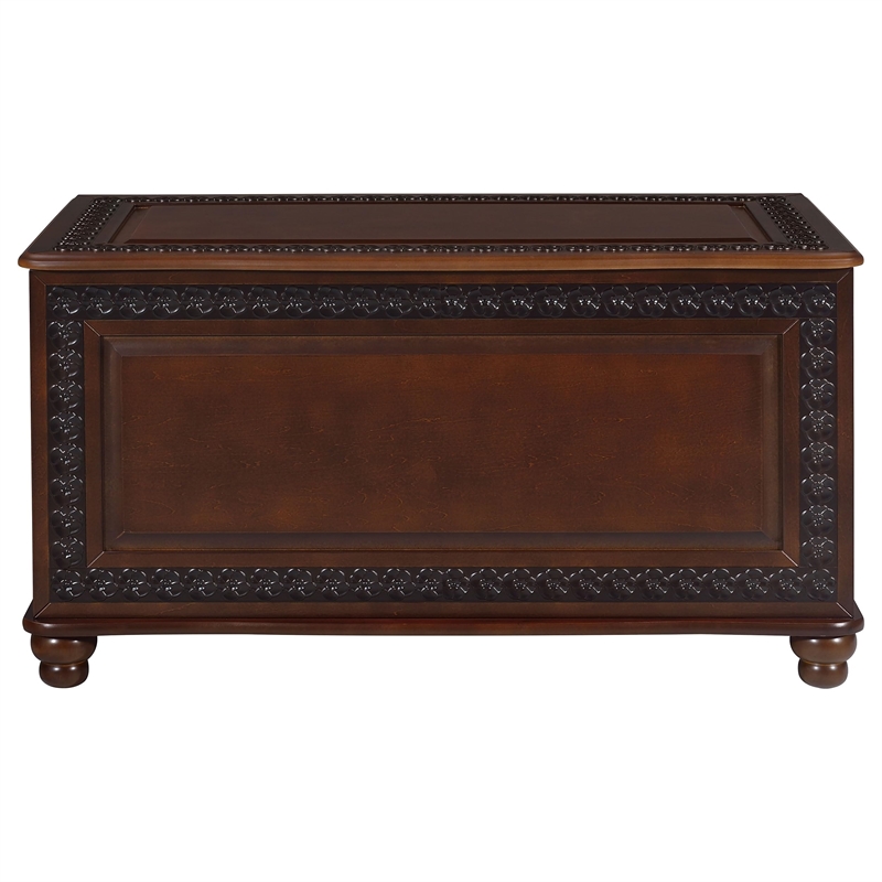 Bowery Hill Traditional Wood Cedar Blanket Chest in Deep Tobacco