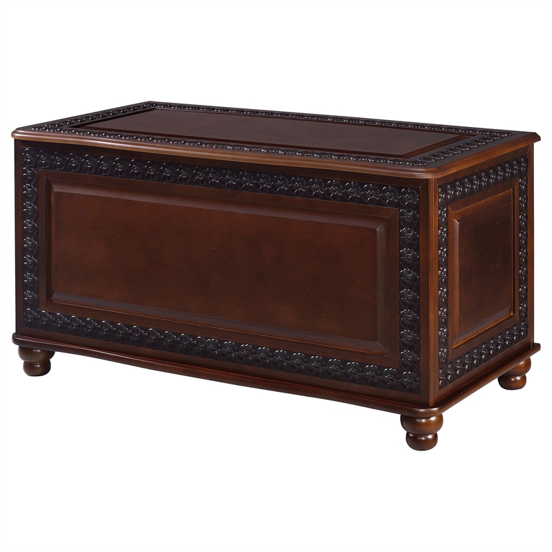 Bowery Hill Traditional Wood Cedar Blanket Chest in Deep Tobacco