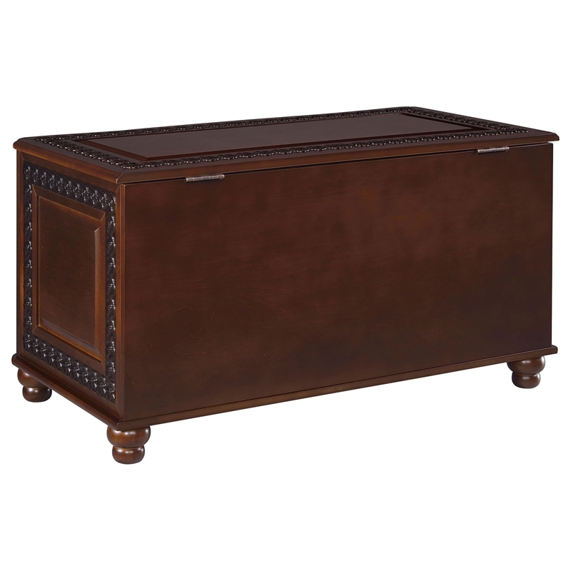 Bowery Hill Traditional Wood Cedar Blanket Chest in Deep Tobacco