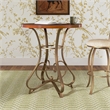 Bowery Hill Faux Medium Cherry Wood Top Pub Table in Matte Pewter/Bronze