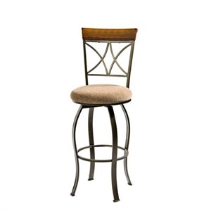 Bowery Hill 29&quot Swivel Bar Stool in Pewter and Bronze Finish