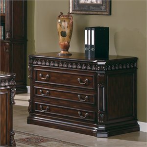 bowery hill 3 drawer file cabinet in rich brown and dark bronze