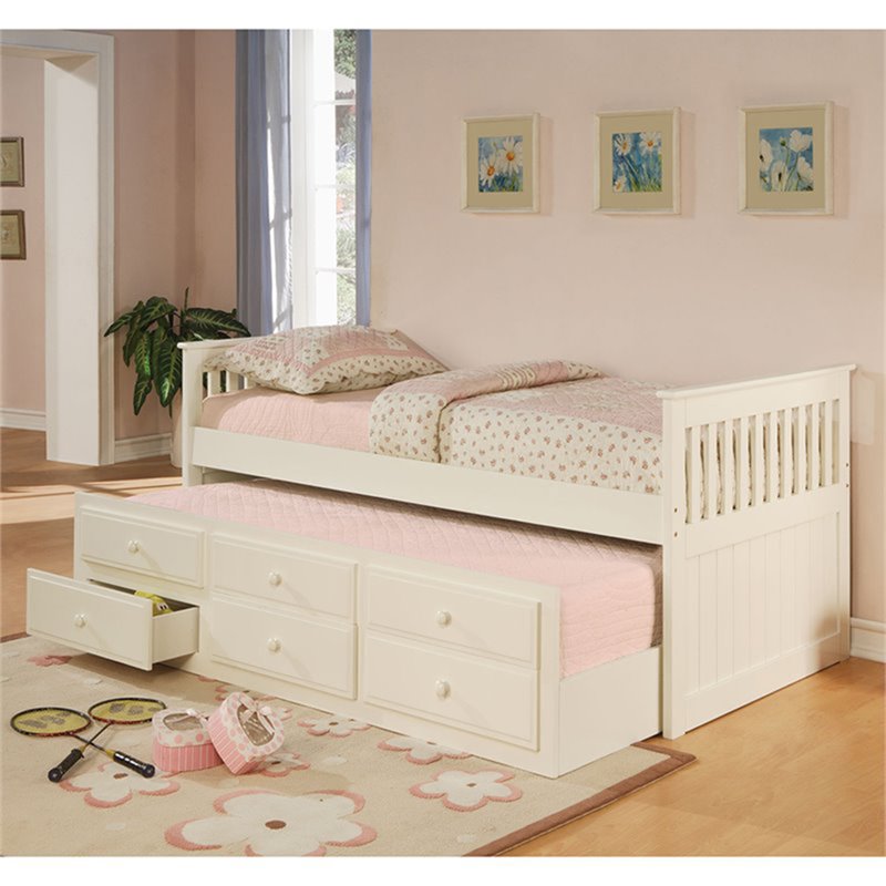 Bowery Hill Twin Daybed with Trundle in White