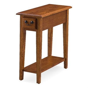 Bowery Hill Transitional Solid Ash Wood Chairside End Table in Oak